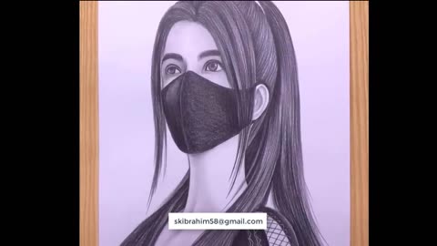 How to Draw a Girl with Mask Girl with Face Mask Drawing Best Friend Drawings step by step