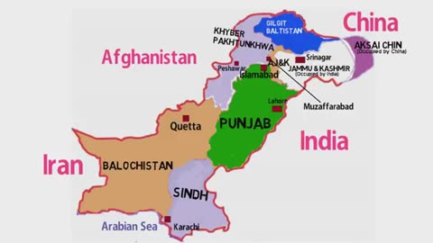 Pakistan Political Map 2023 (Provinces, Capital, Gilgit Baltistan &Kashmir) Map Pakistan Border 2023