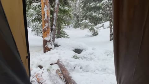 Hot Tent Camping In A Snowstorm