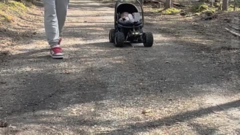 Homemade RC Baby Transport kid on the playground