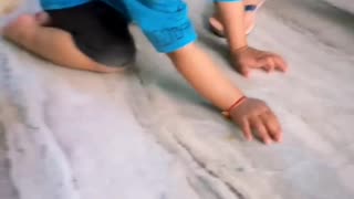 Cut dog playing with cute baby 👶👶