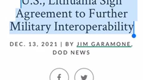 U.S., Lithuania Sign Agreement to Further Military Interoperability In the news 12/13/2021