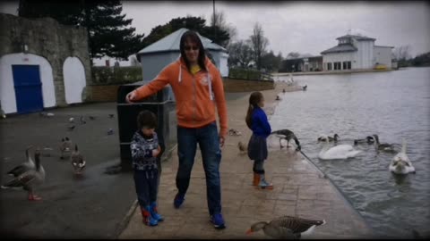 April 2016 Daredevil Ayrton & feeding ducks at boating lake