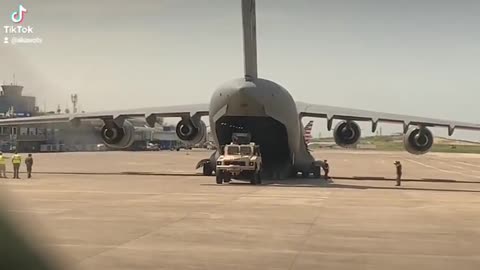 Canadian military plane transporting material support for the incoming US-led intervention
