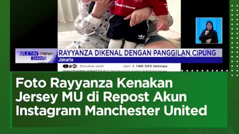 Foto Rayyanza KenakanJersey MU di Repost AkunInstagram Manchester United