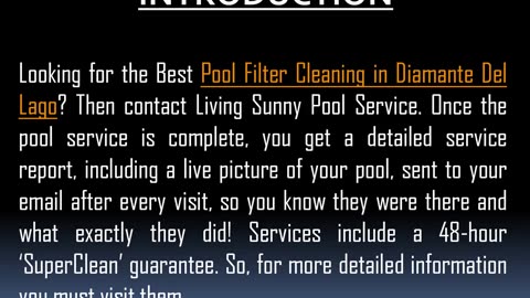 The Best Pool Filter Cleaning in Diamante Del Lago