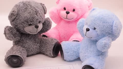 Custom Peluche Music Animal Stuffed Toy Fluffy Plush Teddy Bear Blue Tooth Speaker