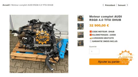 AEPSPIECES.COM - Moteur complet AUDI RSQ8 4.0 TFSI DHUB