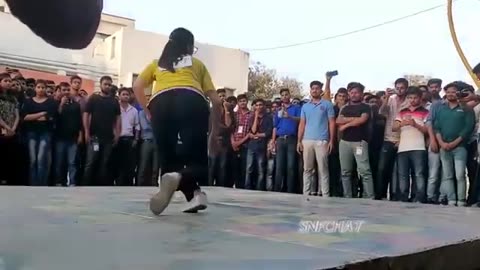Beautiful girl dance in University