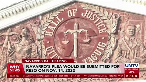 Taguig Court concludes hearing for Navarro's bail petition