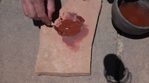 Making Red Mineral Paint for Primitive Pottery