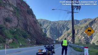 TOO CLOSE FOR COMFORT: Massive Landslide Narrowly Misses Law Enforcement in CA