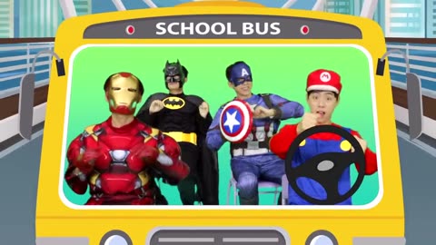 Superheros Wheels on the Bus - Nursery Rhymes Kids Song