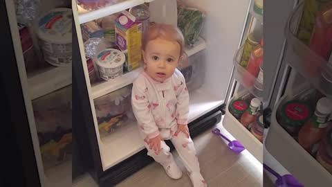 What Happens When Baby Open The Fridge | Funny baby video