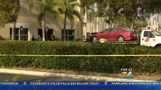 Woman on fire crashes into Broward Sheriff's Office substation