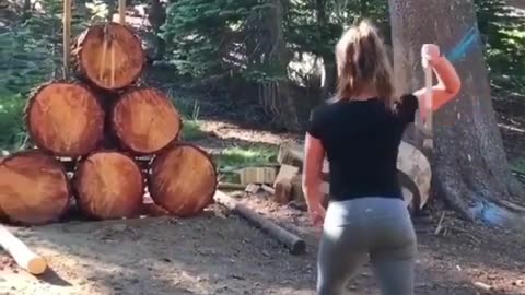 Trying to throwing wood cutter perfectly