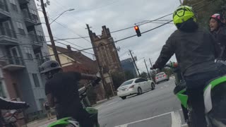 Marauding motorcycles in downtown Atlanta