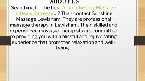 The best Aromatherapy Massage in Deals Gateway
