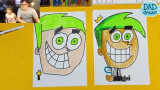 Drawing A CARTOON With DAD