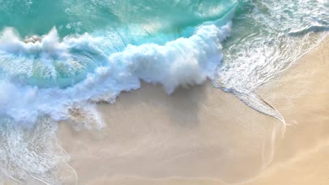 An Aerial Footage of Crashing Waves