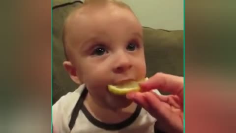 The most funny reaction from Baby after eating lemon for the first time