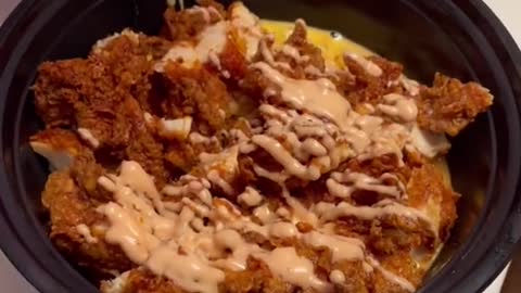 Fried chicken with cheese and corn