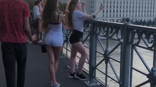 Horn Prank Makes Girl Drop Phone