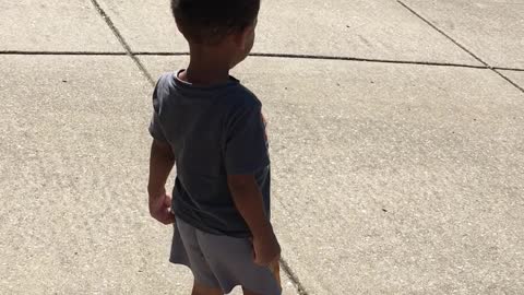 Toddler Spreads Love By Giving Water To Garbage Truck Driver