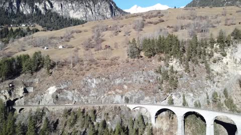 Drone flight near Landwasser viaduct