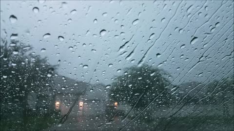 30 mins of rain sound on car window