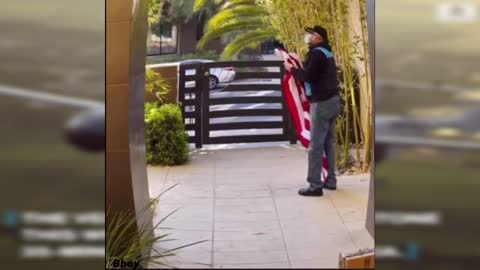 Amazon driver – who noticed her American flag was twisted, and took time to fix it on 4th of July