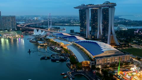 Singapore skyscraper and port time lapse