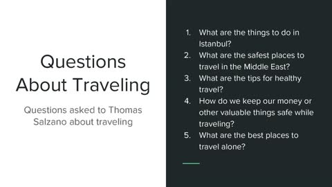 Thomas Salzano Answers 5 Travel Queries