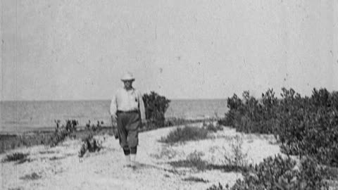Theodore Roosevelt On Pelican Island (1915 Original Black & White Film)