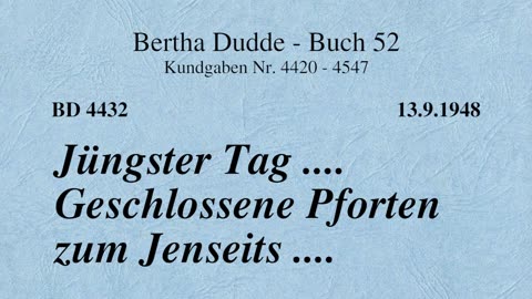 BD 4432 - JÜNGSTER TAG .... GESCHLOSSENE PFORTEN ZUM JENSEITS ....