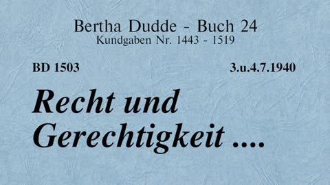 BD 1503 - RECHT UND GERECHTIGKEIT ....