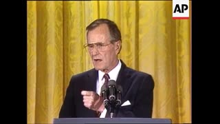 President George H. W. Bush discusses US-China relations during an primetime press conference
