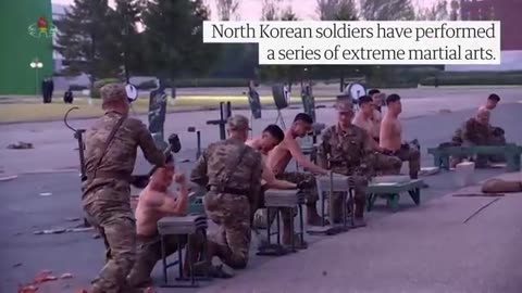 North Korean leader watches extreme martial arts performance