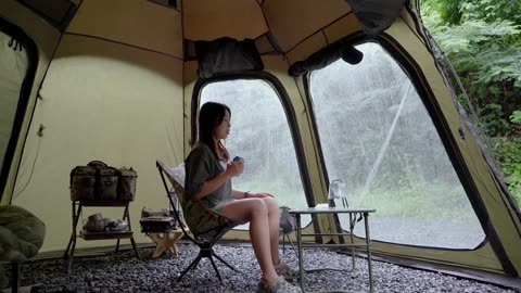 Camping in rain