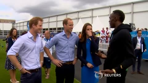 Usain Bolt meets British royals