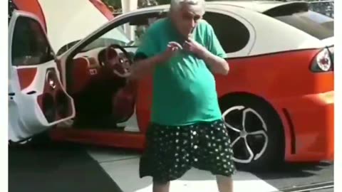 Funny Grandma is dancing