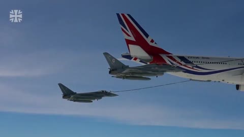 RAF Voyager refuels German Eurofighters and RAF Typhoons