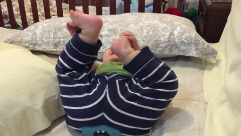 Adborable baby farting and laughing