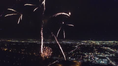Amazing drone footage of fireworks display
