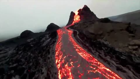 Interesting!! volcano erupted drone footage in Iceland