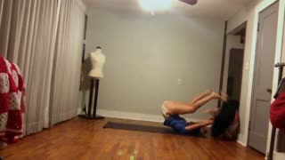 Almost impressive yoga move goes wrong