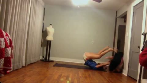 Almost impressive yoga move goes wrong