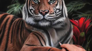 Artist Creates a Realistic Tiger Drawing