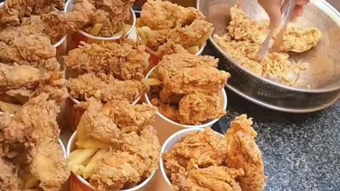 Keto KFC style fried chicken tender and full of flavors with fries