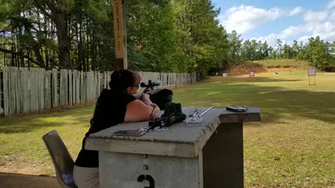 Laura shooting the Bayou Advanced Weapon Systems. 45 Caliber Extreme Smokeless Muzzleloader